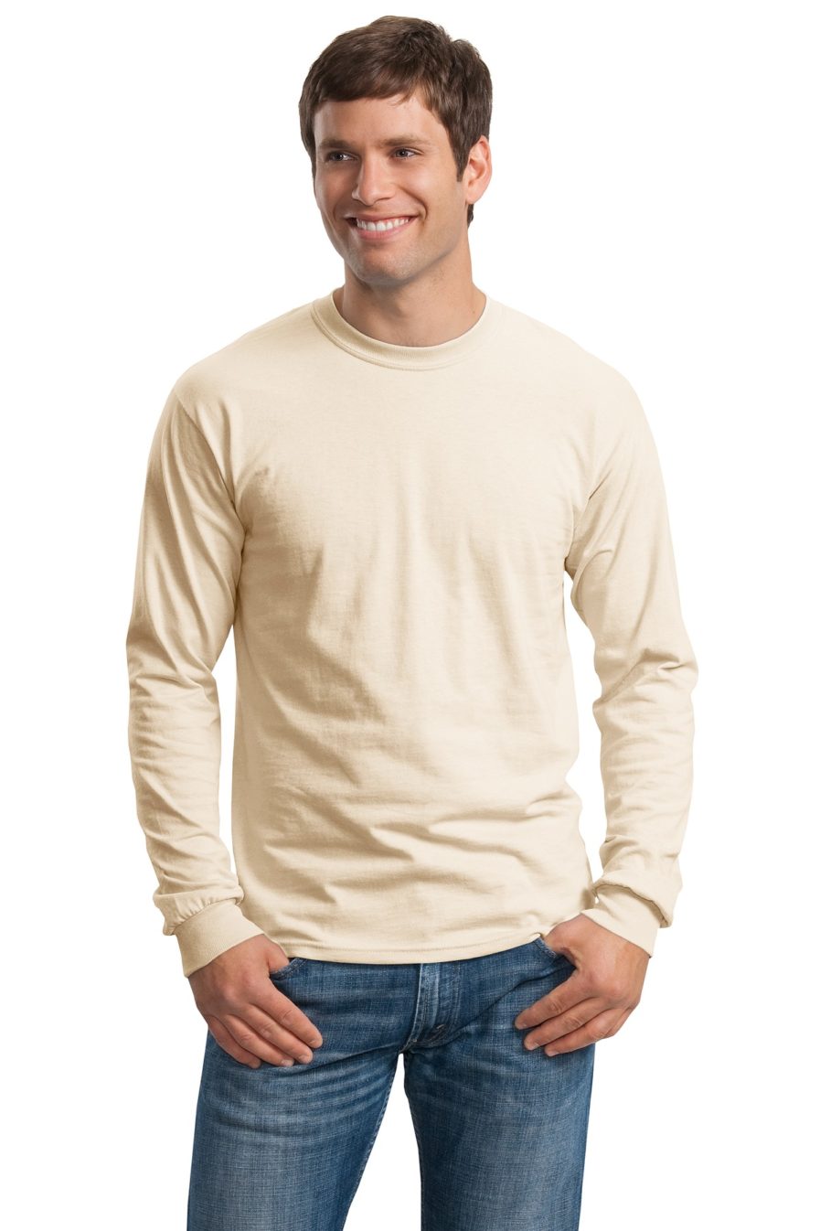 Gildan Long sleeve cotton in natural