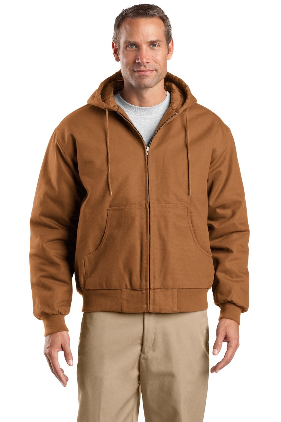 Duck Brown cloth hooded full zip jacket CornerStone