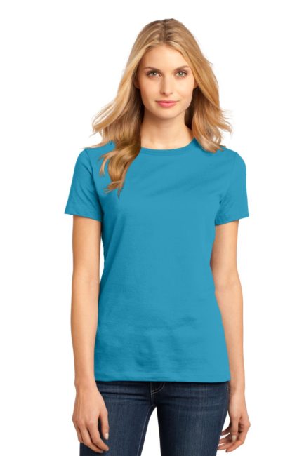 Ladies District Perfect Weighted Turquoise T-shirt