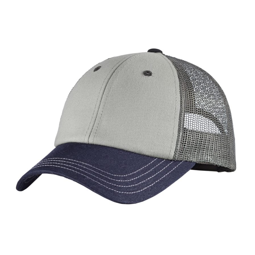 Chrome, Navy, Charcoal tri tone trucker hat