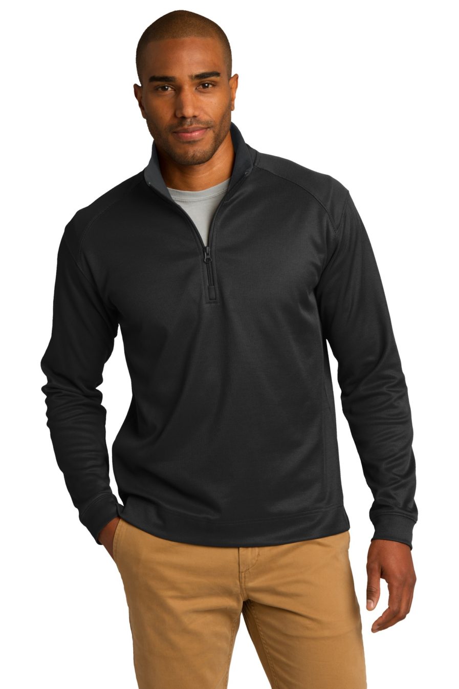 K805 - Port Authority Vertical Texture 1/4-Zip Pullover - Safari Sun