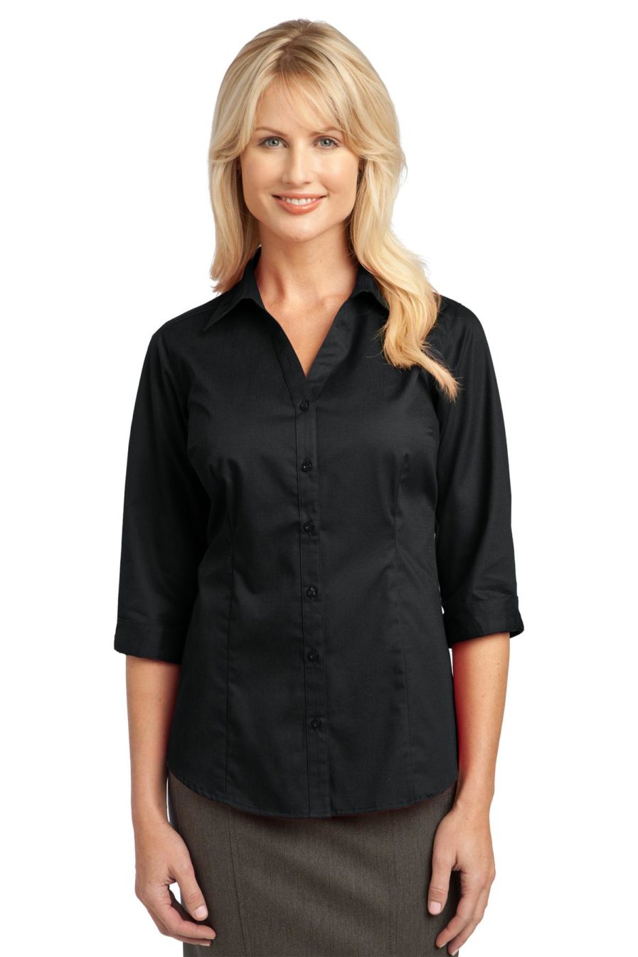 L6290 - IMPROVED Port Authority Ladies 3/4-Sleeve Blouse - Safari Sun