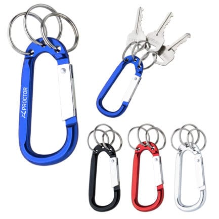 HT02090 - 8mm Carabiner With Triple Split Ring