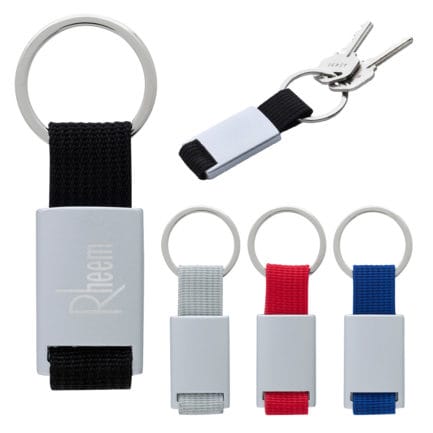 HT02094 - Aluminum Key Tag With Web Strap