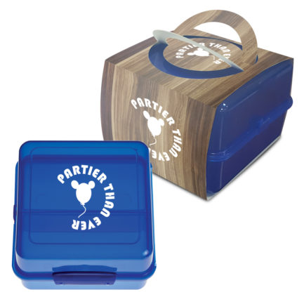 HT02116PH - Split-Level Lunch Container With Custom Handle Box