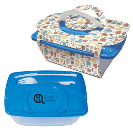 HT02128PH - Wave Lunch Container With Custom Handle Box