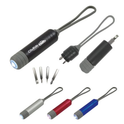 HT02537 - Aluminum LED Flashlight/Screwdriver Set