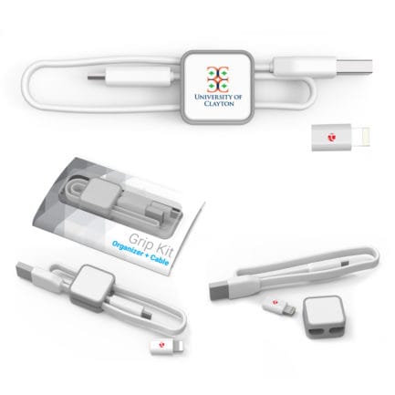 HT02667 - Grip Kit Cable Organizer with Micro USB Cable And MFi Adapter Tip