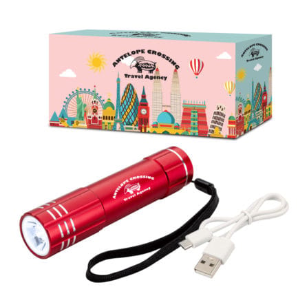 HT02673P - UL Listed Power Bank Flashlight With Custom Box