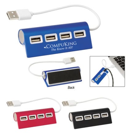 HT02833 - 4-Port Aluminum Wave USB Hub