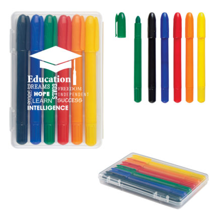 HT0453 - 6-Piece Retractable Crayons In Case