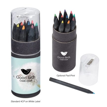HT0462 - Blackwood 12-Piece Colored Pencil Set In Tube With Sharpener