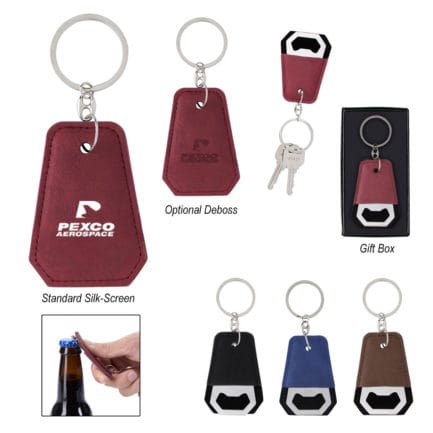 HT04761 - Leatherette Bottle Opener Key Ring