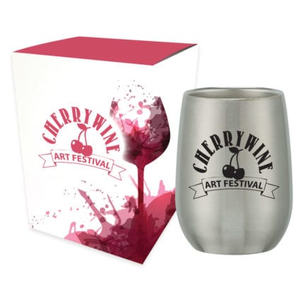 HT05728P - Stainless Steel Stemless Wine Glass With Custom Box