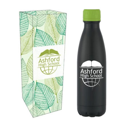 HT05746P - 16 Oz Stainless Steel Matte Black Swig Bottle With Custom Box