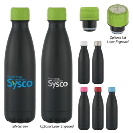 HT05746 - 16 Oz Stainless Steel Matte Black Swig Bottle