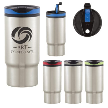 HT05762 - 16 Oz Stainless Steel Color Ringer Tumbler