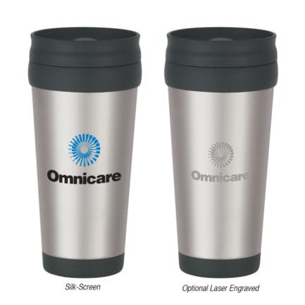 HT05842 - 16 Oz Stainless Steel Slide Action Travel Tumbler
