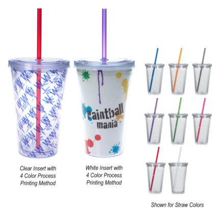 HT05969 - 16 Oz Double Wall Acrylic Tumbler With Insert