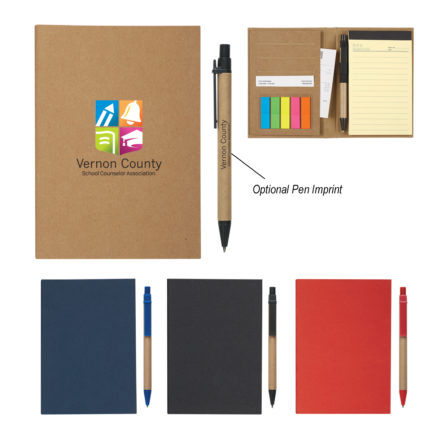 HT06121 - MeetingMate Notebook With Pen And Sticky Flags