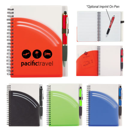HT06928 - 5 x 7 Rainbow Spiral Notebook With Pen