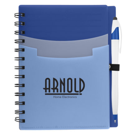 HT06929 - 5 x 7 Tri-Pocket Notebook & Pen