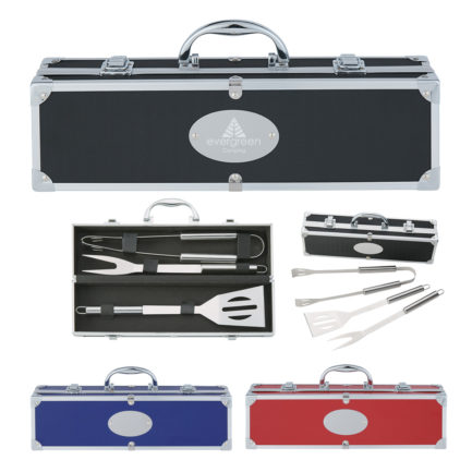 HT07036 - BBQ Set In Aluminum Case