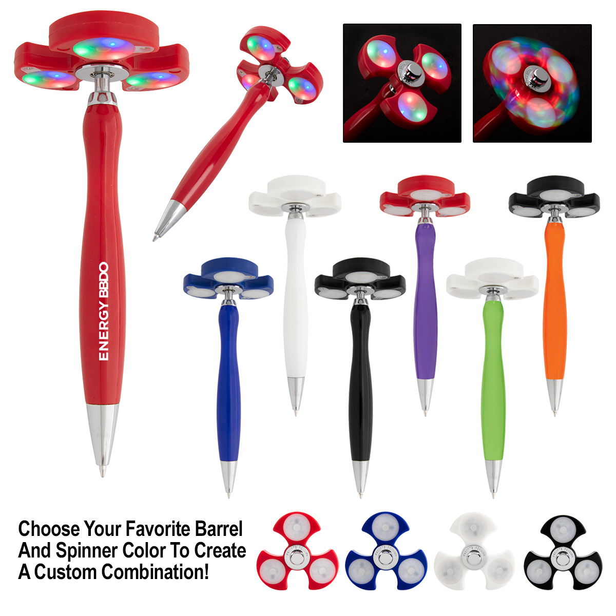 HT0784 Light Up Spinner Pen Safari Sun