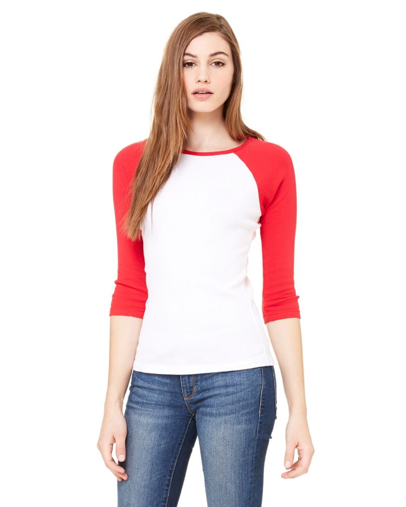 white shirt with pink sleeves