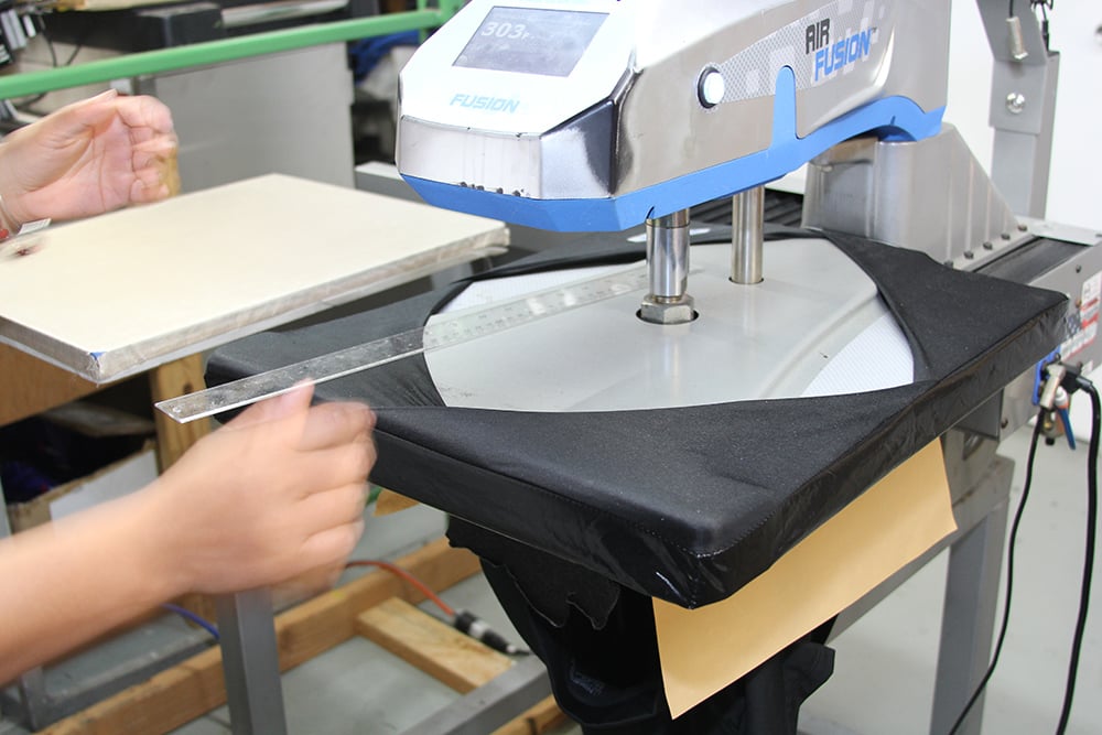 heat-transfer Shirt on heat press