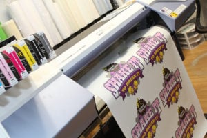 Individual heat transfer designs being printed