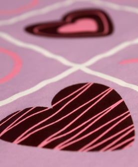 Scented ink shirt close up on heart