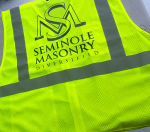Seminole Masonry Construction Apparel Safety vest in Yellow