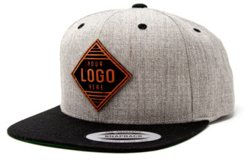 YP19-LP Flat Bill Cap with Leather Patch