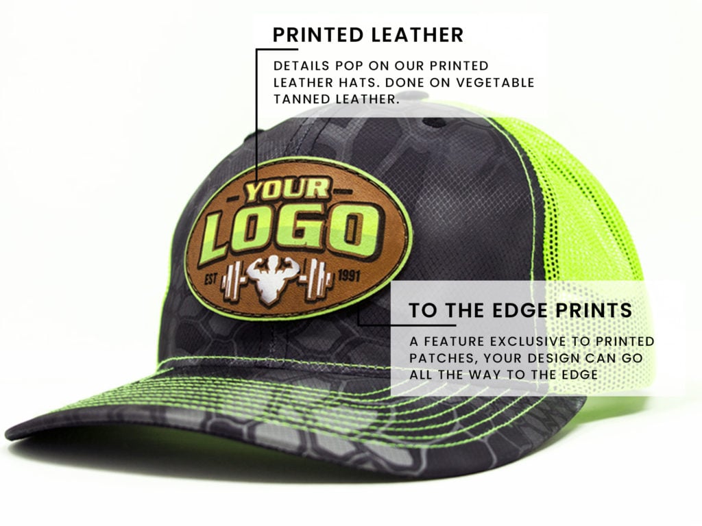 Custom Leather Hexagon Patch Hat – Loden Green – Southern Style Farms