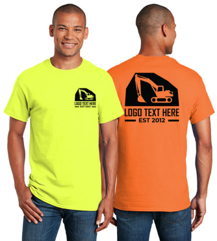 Safety Colored orange and green Custom Shirts