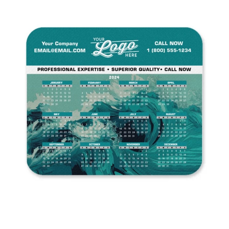 Custom 2024 Business Calendar Mouse Pad Safari Sun