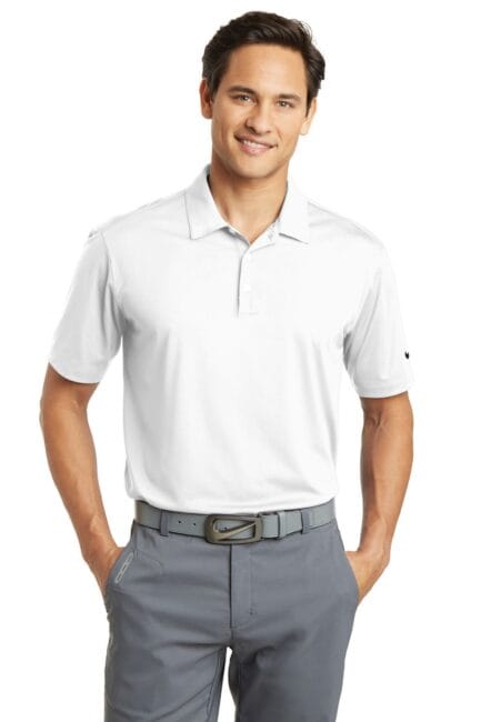 637167 - Nike Dri-FIT Vertical Mesh Polo. - M, White