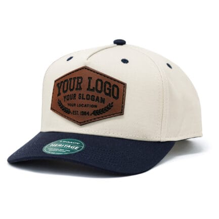 Stone - Navy Laser Engraved Leather Patch Legacy Cap