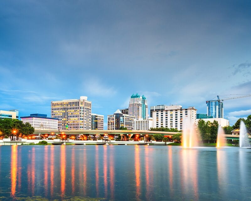 Orlando skyline at night