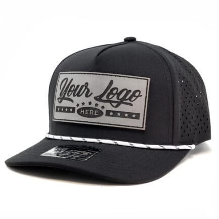 R615-LP Leather Patch 10/10 5 Panel Rope Hats