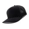 R615-MP Metal Patch 10/10 5 Panel Rope Hats - Black (Black Rope/White Stripes)
