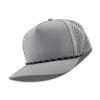 R615-MP Metal Patch 10/10 5 Panel Rope Hats - Light Grey (Black Rope/White Stripes)