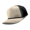 R615-MP Metal Patch 10/10 5 Panel Rope Hats - Tan/Black Mesh (Black Rope)