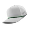 R615-MP Metal Patch 10/10 5 Panel Rope Hats - White (Green Rope/Black Diamonds)