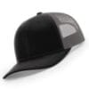 112-MP Richardson Metal Patch Trucker Cap - Black/ Charcoal