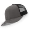 112-MP Richardson Metal Patch Trucker Cap - Charcoal/ Black