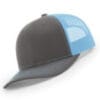 112-MP Richardson Metal Patch Trucker Cap - Charcoal/ Columbia Blue