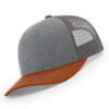 112-MP Richardson Metal Patch Trucker Cap - Heather Grey/ Charcoal/ Dark Orange