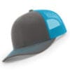 112-MP Richardson Metal Patch Trucker Cap - Charcoal/ Neon Blue